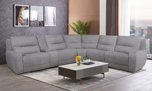 Camden Dove 6-Piece Sectional with Console